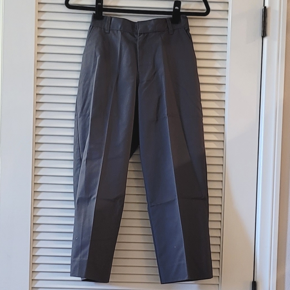 Classroom - (NWT) Boys Grey Husky Flat Front Pants With Adjustable Waistband